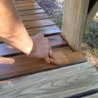 Wooden Deck Refinishing & Restoration applying stain 140x140 Wooden Deck Refinishing & Restoration