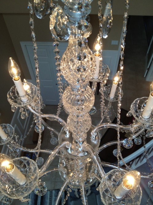 Richmond Chandelier Cleaning A Glass Act Result An Elegant Crystal Chandelier That Brought Big Smiles To Our Client All Light Bulbs Are Burning Brightly On The And Livingroom Has