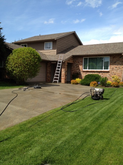 Washing the exterior of a house in Vancouver