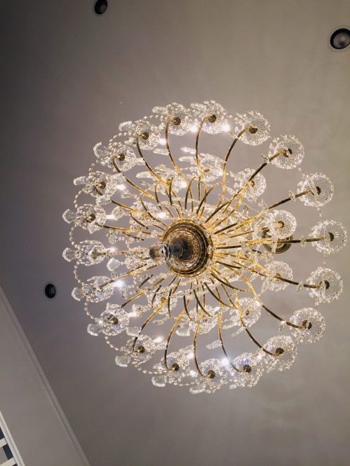 crystal chandelier sparkles like new after cleaned